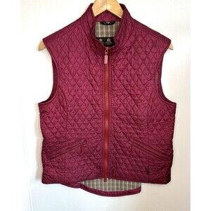 Barbour Vest fuchsia purple Diamond Quilt Full Zip collar hiking Women's  size 8